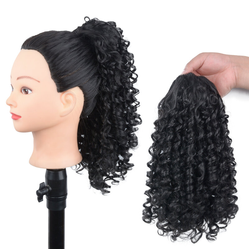 Drawstring Puff Ponytail Afro Kinky Curly Hair Extension Synthetic Clip in Pony Tail African American Hair Extension