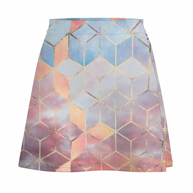 Magic Sky Cubes Mini Skirt womans clothing skirts for women