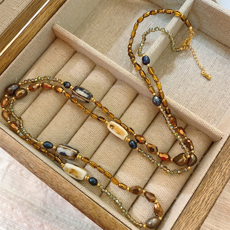 Mode Senior Temperament Naturstein Perlen Halsketten für Frauen Mädchen Geschenk Party Schmuck Accessoires
