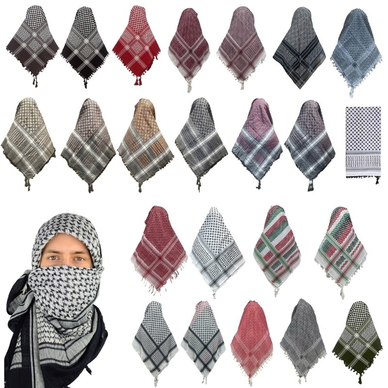 Etniczny szal Arabski Shemagh Żakardowy szalik Arabski szalik modlitewny Pustynna chusta na głowę