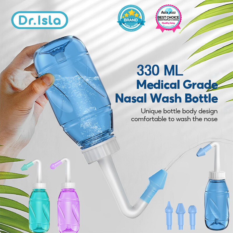 Dr.isla-irrigador Nasal para adultos y niños, botella de enjuague Nasal, limpiador Nasal, Protector Nasal, evita la rinitis alérgica, 300ML