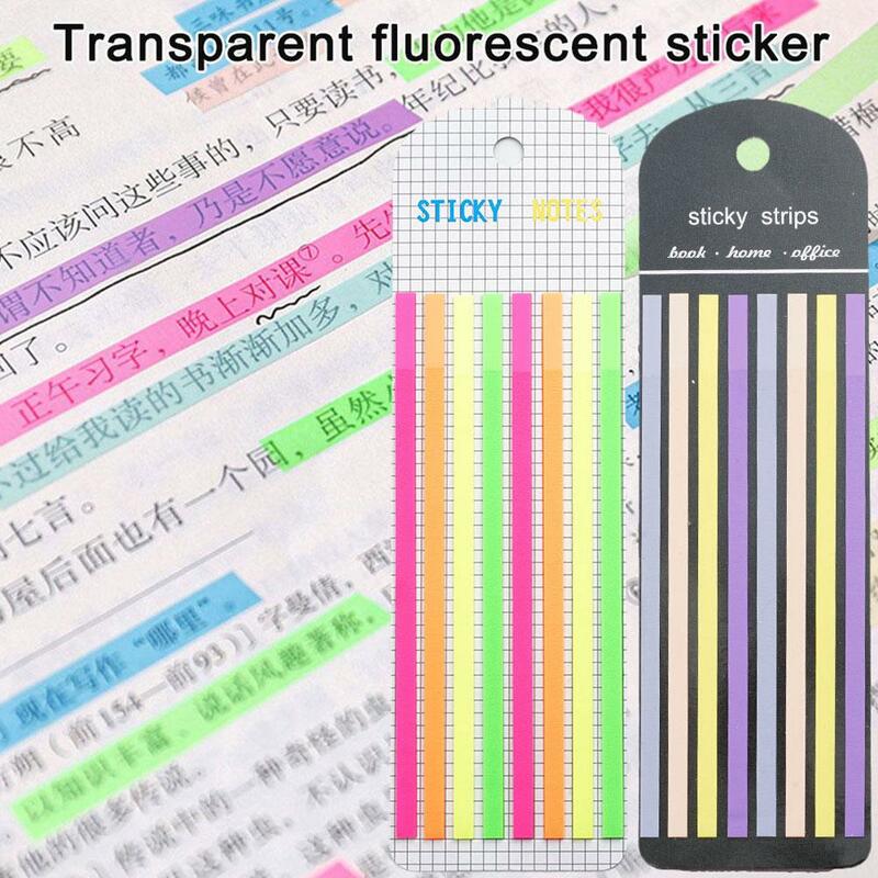 Notas pegajosas cor Índice transparente impermeável Highlighter Morandi Tape Neon Etiquetas pegajosas removíveis Escritório transparente Sc S6O7