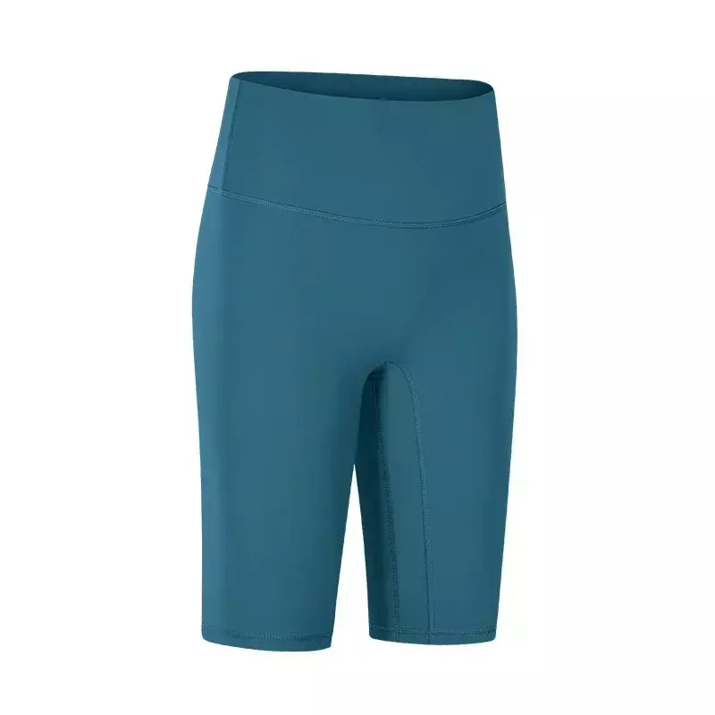 Lulu-Align cintura alta Shorts apertados para mulheres, não inconfortável, Hip Lift, compressão abdominal, calças Running, 5 pontos