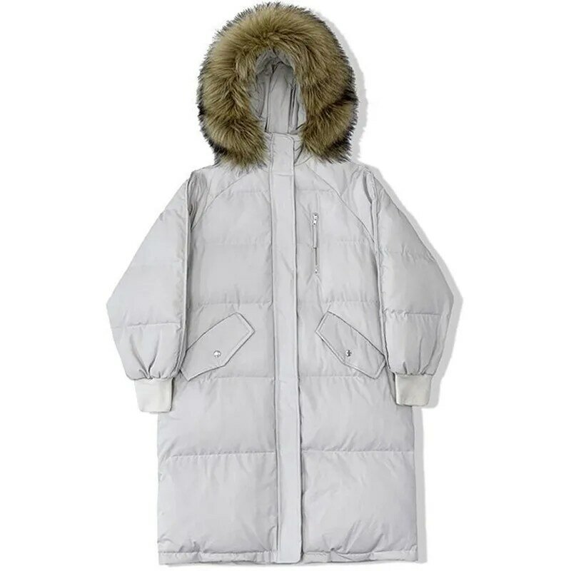 Новинка 2023, пуховик из хлопка, женская зимняя куртка в Корейском стиле средней длины большого размера, свободная хлопковая куртка, утепленная куртка