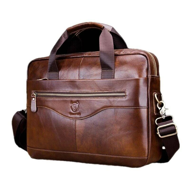 Vintage Echt leder Aktentaschen Männer Business Laptop Handtasche hochwertige Umhängetasche Luxus männliche Schulter Umhängetasche