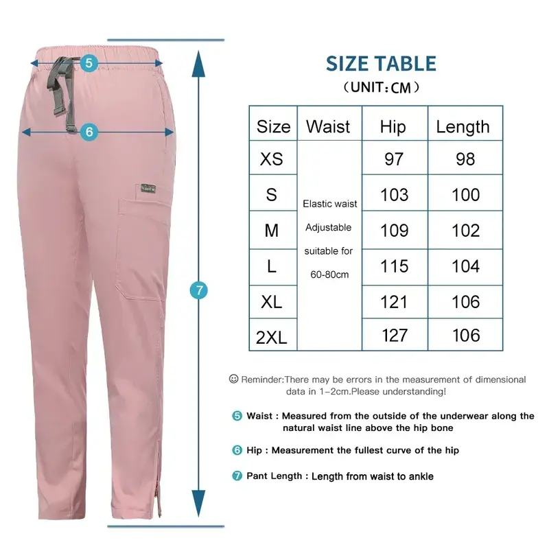 Pantalones de enfermería de uniforme veterinario para mujeres, pantalones de tela elástica de Hospital, cintura elástica, pantalones de esteticista