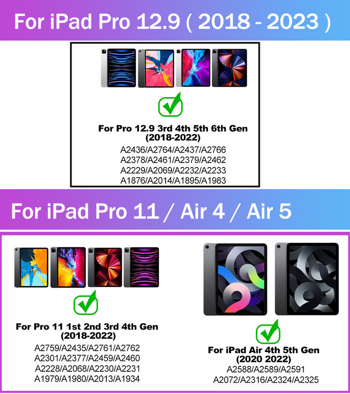 GOOJODOQ iPad Pro 11/ Pro 12 9 12.9/air 5用のLCDディスプレイ付きマジックキーボード,スペイン語,4