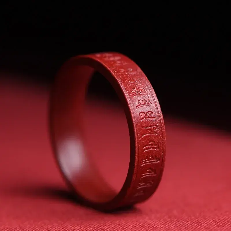 Mencheese Authentic Cinnabar Ring Gift Girlfriend Couple Love Luxury Fashion Eternity Jewelry Promise Engagement Amulets Mascots