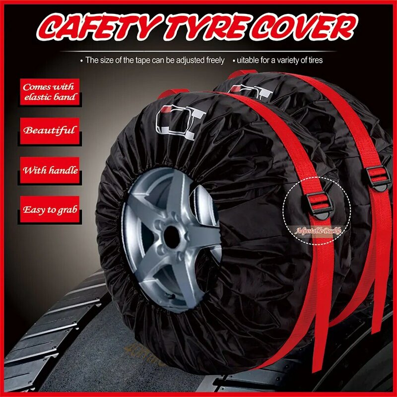 Universal Poliéster Sobressalente Tire Cover Case, carro pneu sacos de armazenamento, acessórios do pneu automóvel, Auto Veículo Wheel Protector, 4pcs