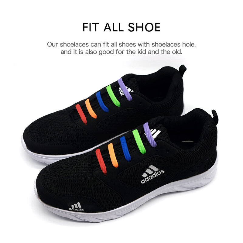 16 pz/lotto accessori per scarpe pigre lacci elastici in Silicone lacci per scarpe creativi per bambini Sneakers per adulti Quick No Tie lacci per scarpe in gomma