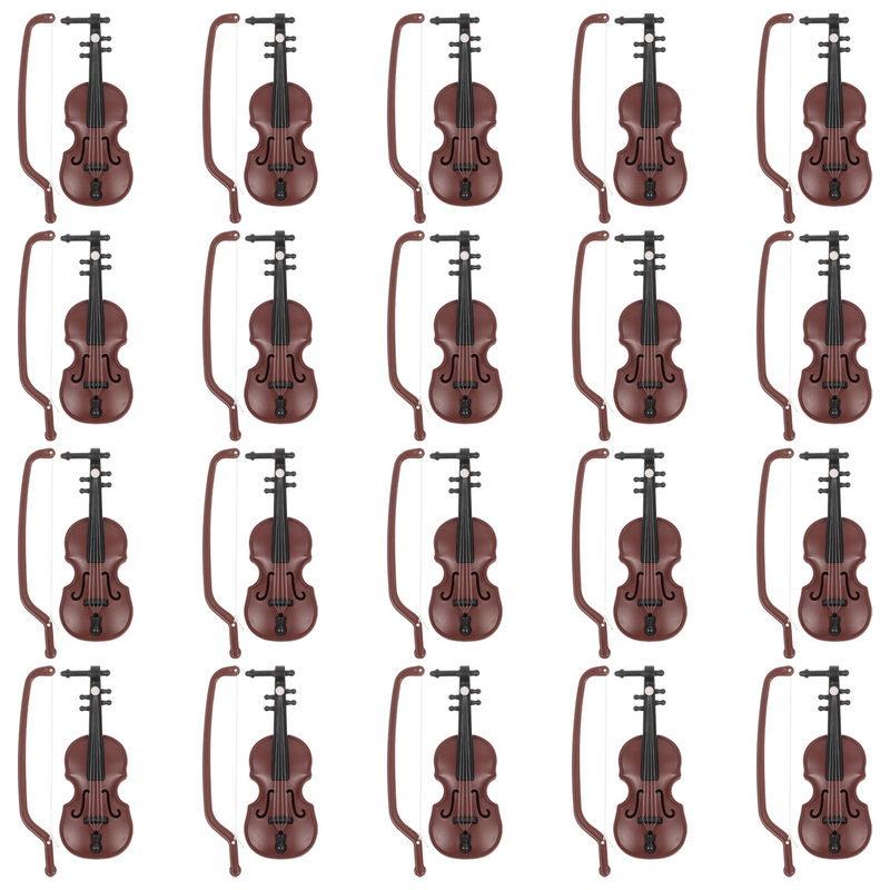 Modelos Miniatura Violino Brinquedos, Coleção De Instrumentos Musicais De Madeira, Dollhouse Decoração De Móveis, 15 Pcs, 20Pcs