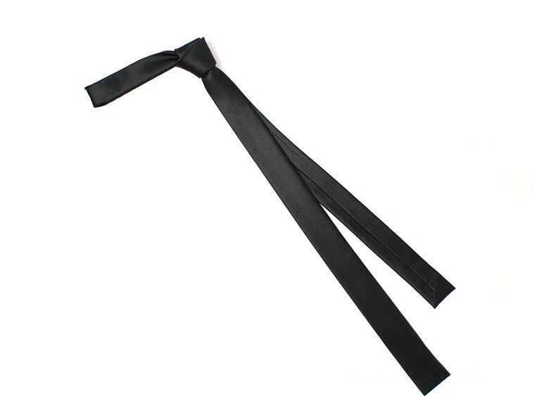 Super Slim Tie 3cm(black 3.5cm) Satin Red Yellow Black Solid Ties Handmade Fashion Men Skinny Narrow Necktie for Wedding Party