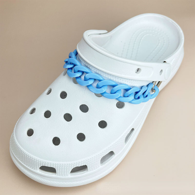 1pcs Hole Shoes Chain Decorations Fashion Designer Colorful DIY Sandals Accessories Detachable Girls Cute Garden Shoe-buckle