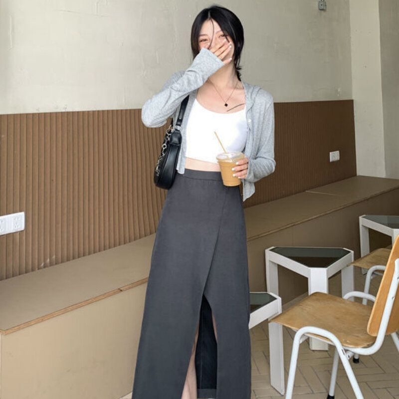 Cardigan donna con cappuccio moda causale traspirante manica lunga tutto-fiammifero primavera comodo bottone stile coreano Chic College quotidiano