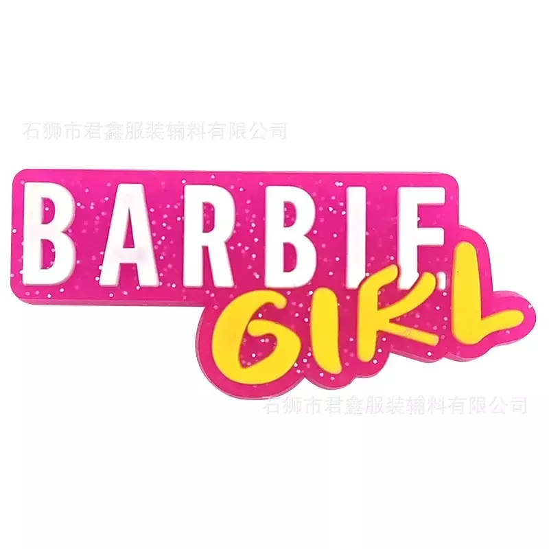 Dijes de dibujos animados de la serie Barbie para niña rosa, hebilla de zapato, accesorios de zapatillas, decoración, regalo de x-mas, 33 estilos, 1 piezas
