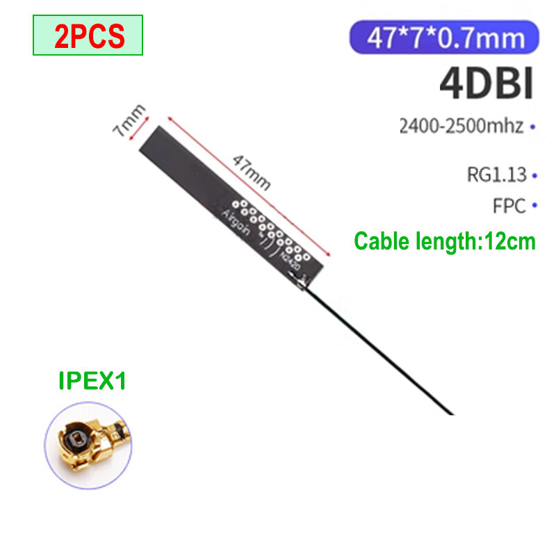 Eoth-antena wifi iot de doble banda, placa blanda PCB/FPC de 2 piezas, 5,8 Ghz, 2,4 ghz, Bluetooth integrado, ganancia de parche ipex 1 8dbi