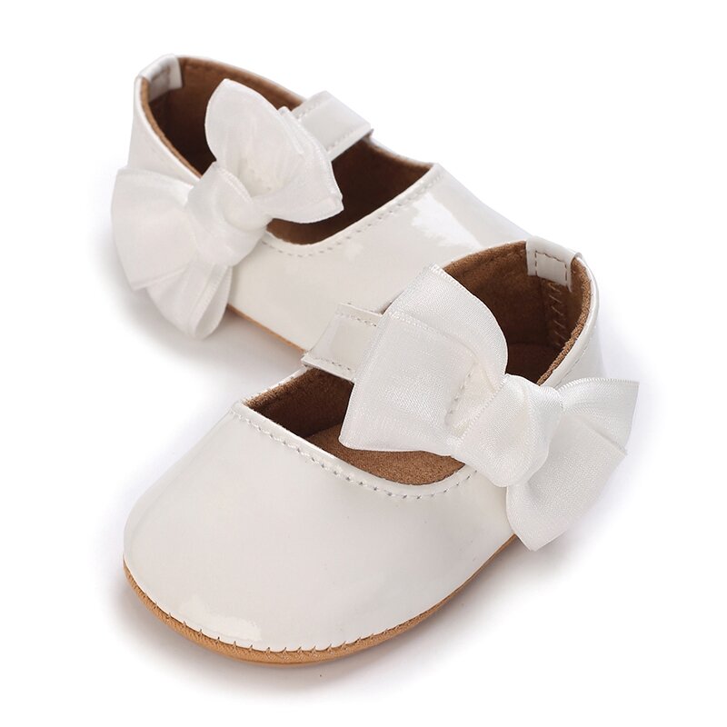 Baby Girls Cute Moccasinss Solid Color Bowknot Decor Soft Sole Flats Shoes First Walkers Non-Slip Summer Princess Shoes