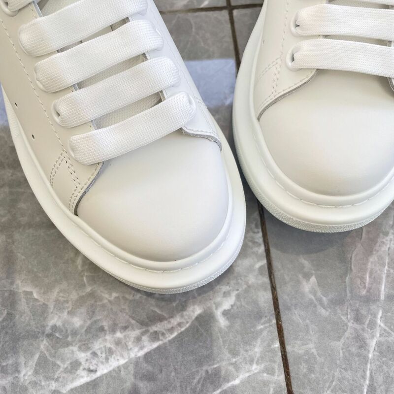 Small white shoes lace-up thick soled wide  black tail leather women's casual sports small white  Daddy