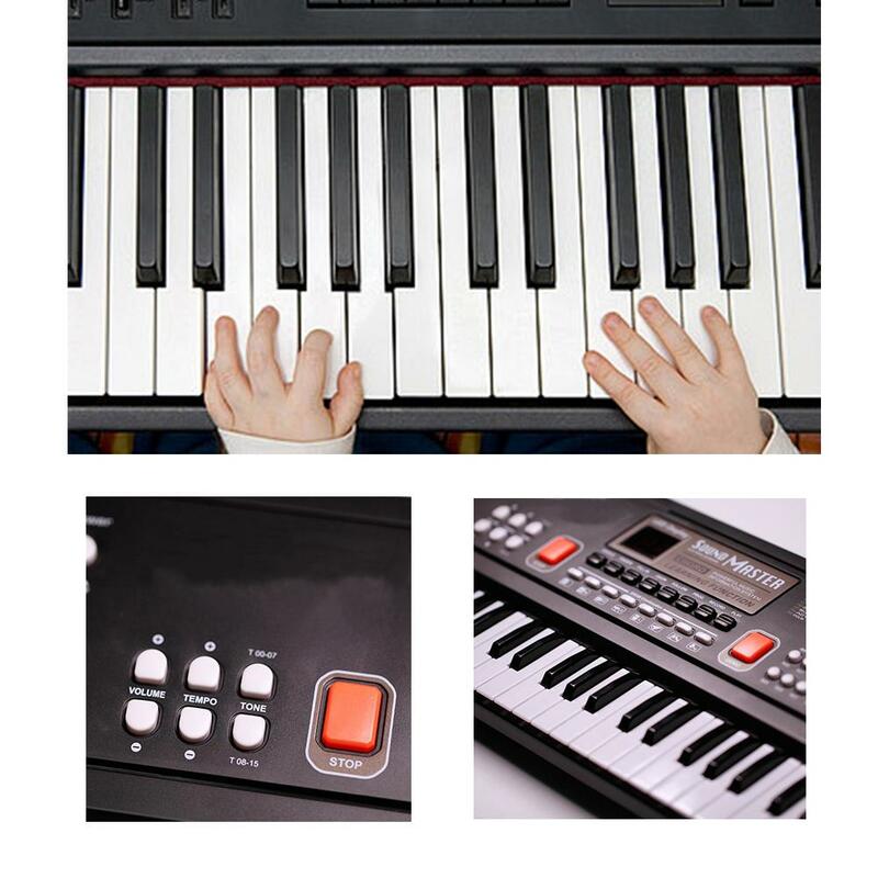 بيانو كهربائي مع ميكروفون للأطفال ، ألعاب صوتية ، لوحة مفاتيح محمولة ، موسيقى ، 16 نغمة ، موسيقى ، هدايا للأطفال ، 37 مفتاحًا ، 49 مفتاحًا ، M8A3