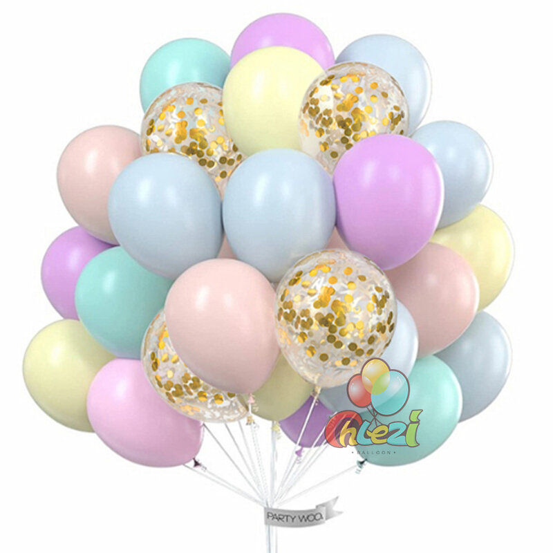 25 stücke Konfetti Metallic Chorme Luftballons Makronen Latex Ballon Jahrestag Hochzeit Geburtstag Party Dekore Erwachsene Baby Dusche Globos