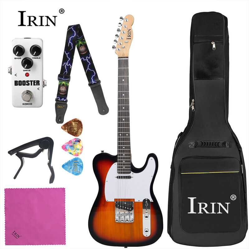 Irin 6-saitige E-Gitarre Campus Student Rock Band E-Gitarre mit Effektor gurten ausgestattet