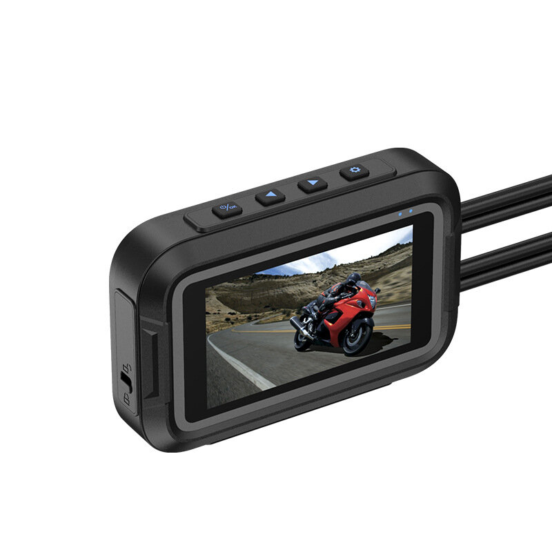Motocicleta DVR Dash Cam, GPS, 1080P Full HD, Monitoramento de Estacionamento, Vista Traseira Frontal, Câmera à Prova D'Água, GPS Logger Recorder