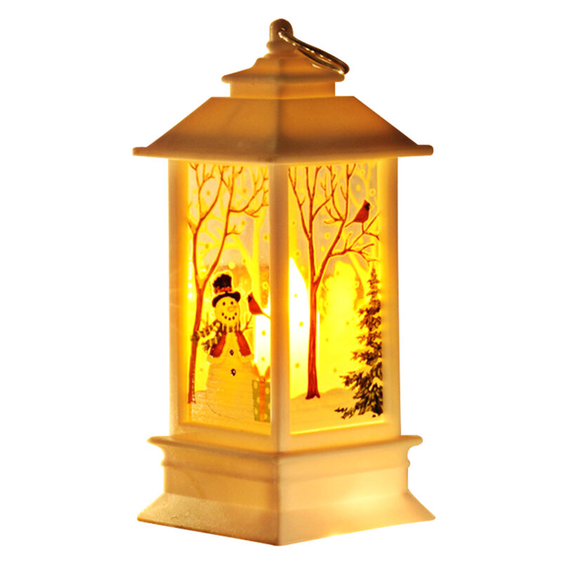 Настольная лампа-фонарь с изображением снеговика
