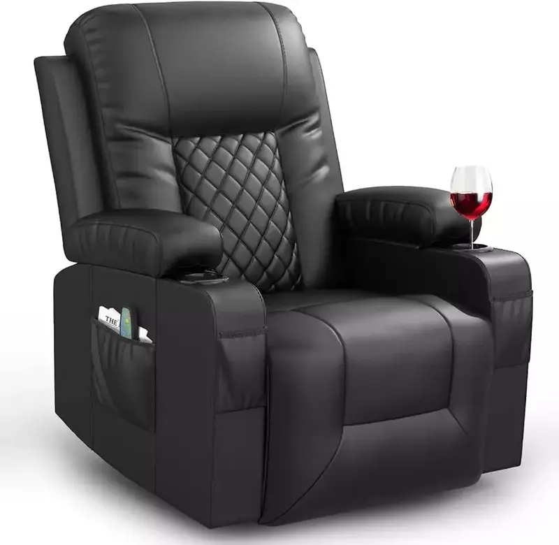 Cadeiras reclináveis ergonômicas para adultos, Massage Rocker, Assento de sofá aquecido, 360 graus giratório, Modern Lounge