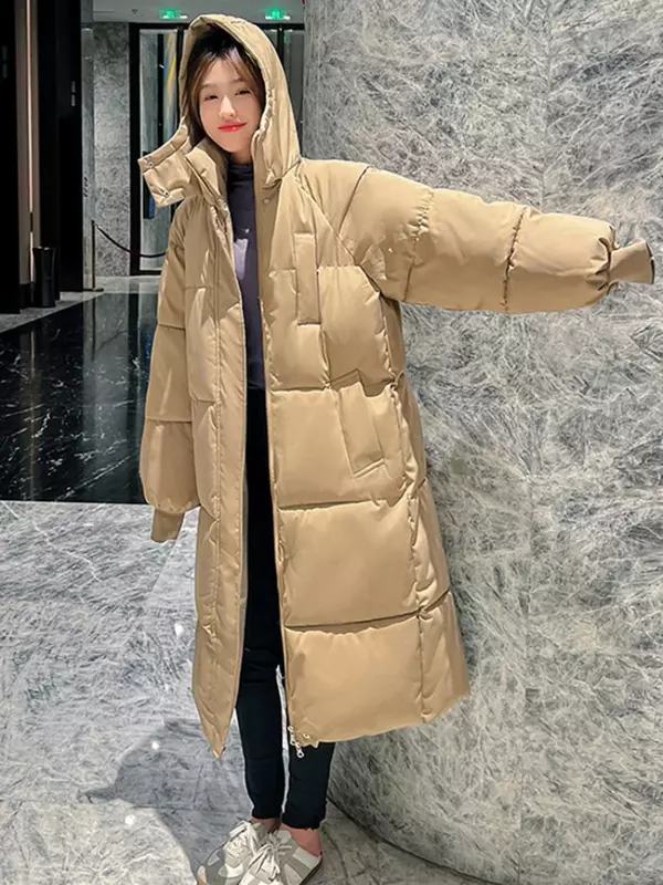 Female Outwear Long Streetwear Size 3XL -30 degrees Winter Women Hooded Parkas X-long Jackets Casual Thick Warm Windproof Coat