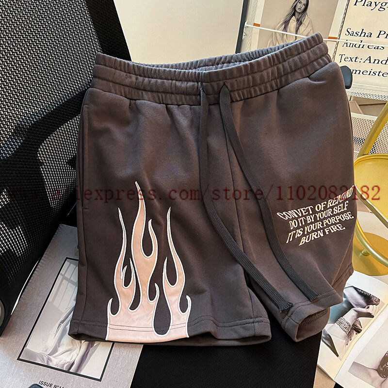 Pantalones cortos de corte recto para hombre y mujer, Shorts holgados de tela cómoda, informales, con logotipo bordado
