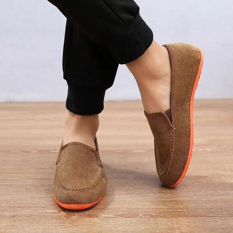 2024 Cheap Old Trendy Vintage Dad Driving Shoes Flat Stylish Loafers Males Casual Canvas Sneakers Plus Size Men Trekking Shoes