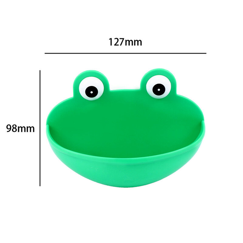 Household Wall Mounted Frog Cartoon Soap Holder Case Toilet Soap Dish With Suction Cups For Bathroom Hardware Accessories