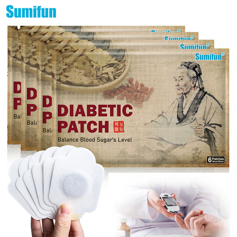 Sumifun-Parche Herbal para diabéticos, parche hipoglucómico para reducir el contenido de glucosa, estabiliza el azúcar en la sangre, yeso para el cuidado médico, 6/24/48/60 piezas