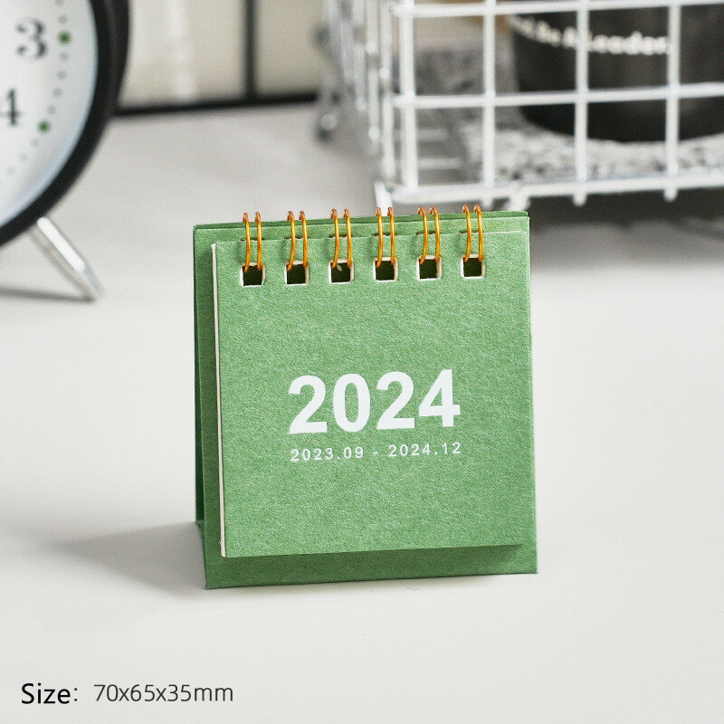 Mini Calendario de escritorio en inglés, decoración creativa de oficina, diario, planificador de aprendizaje, 2023, 2024