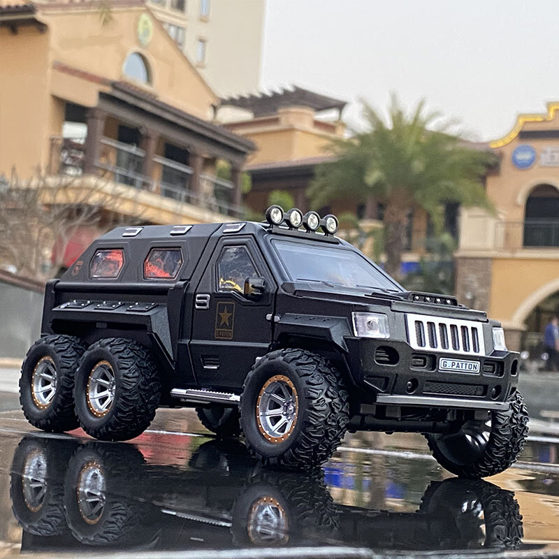 1:24 Jeeps modifizierte gepanzerte Auto Legierung Auto Druckguss Metall Spielzeug Offroad-Fahrzeuge Auto Modell explosions geschützte Auto Tank Spielzeug Geschenk