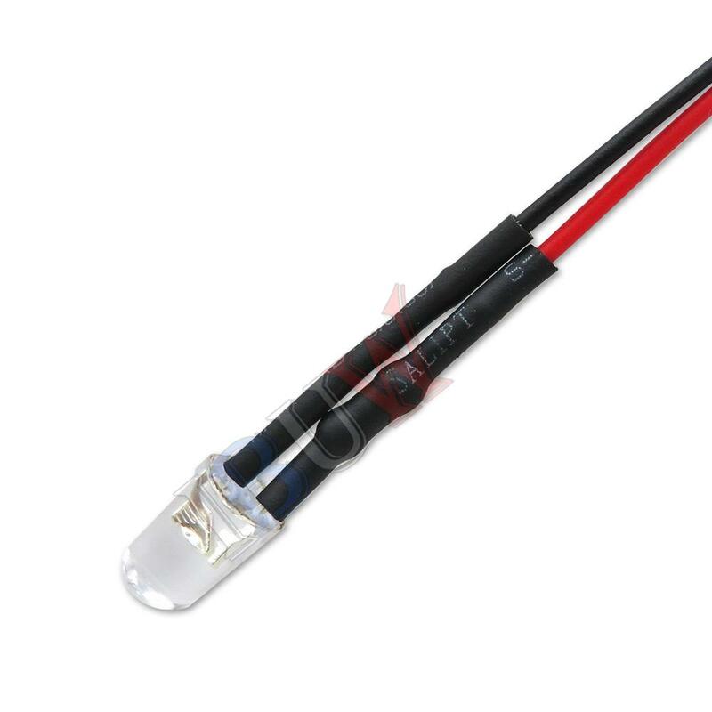 투명 LED 조명 램프 전구, 미리 배선된 발광 다이오드, 노란색, 파란색, 녹색, 흰색, 빨간색, DC 3V, 6V, 12V, 24V, 3mm, 5mm, 10 개
