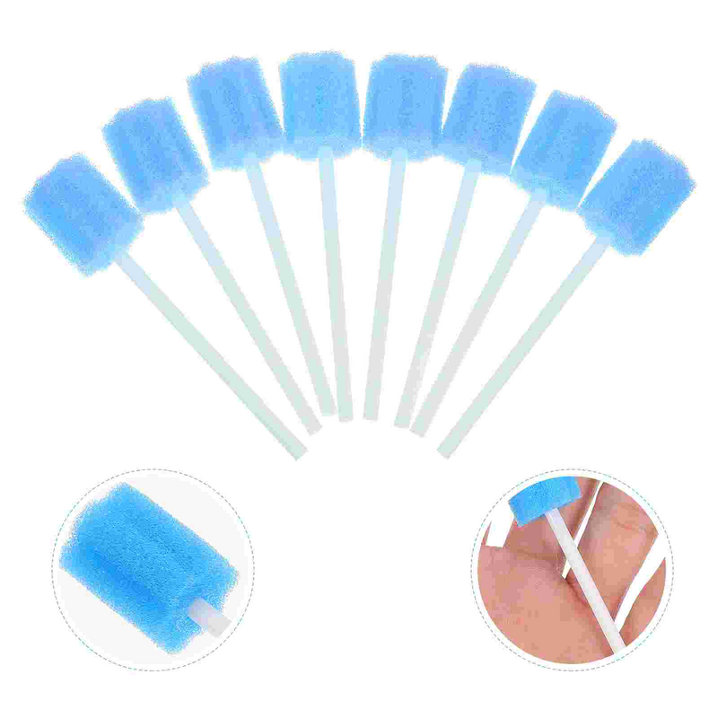Esponja de burbujas de 50 piezas para bebé, cepillo de dientes de un solo uso e hisopos orales de plástico