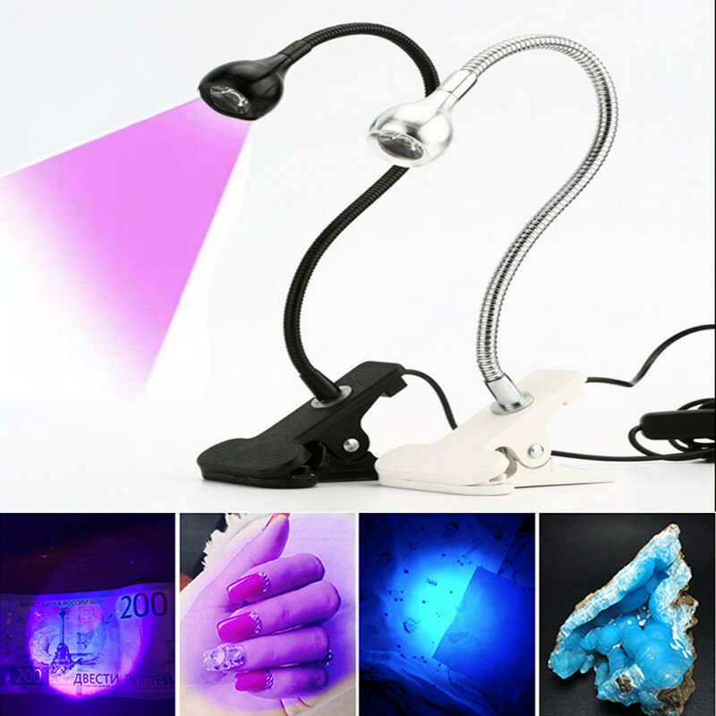 Mini lâmpada ultravioleta led uv de mesa, luz de cura para gel, secador de unhas para arte de unhas, detector médico, faça você mesmo