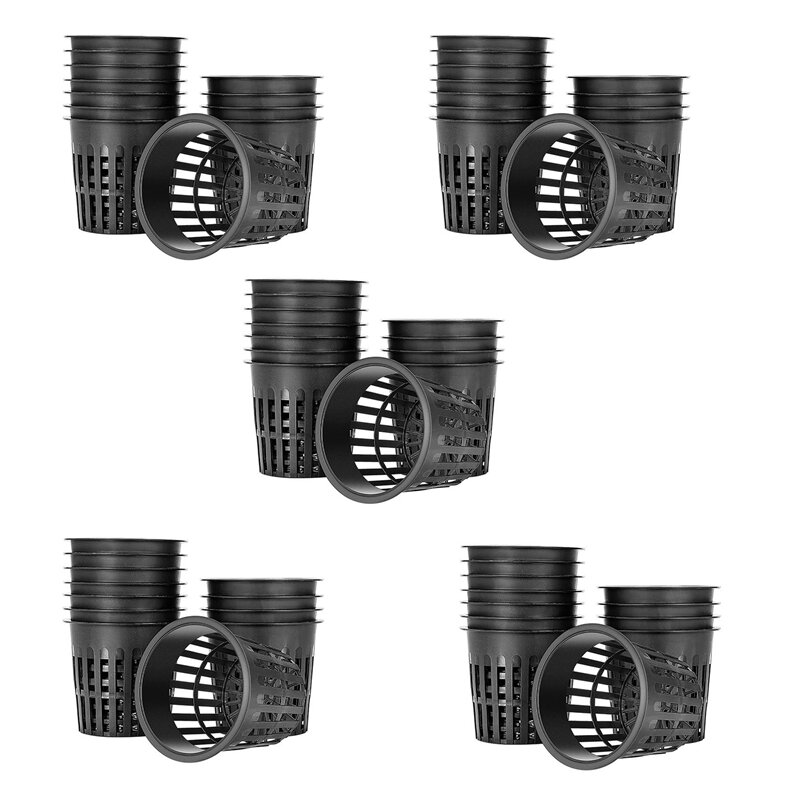 75 Pak 4 Inch Netto Cups Gleuf Mesh Brede Lip Filter Plant Netto Pot Emmer Mand Voor Hydrocultuur