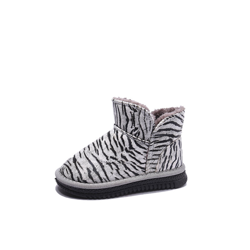 Kinder Mode Einfache Vielseitig Casual Koreanische Leopard Drucke jungen Schnee Stiefel Winter Warm mädchens Kurze Stiefel 2023 neue Koreanische