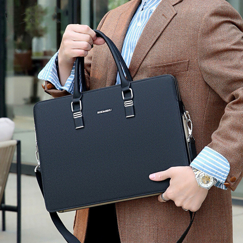 Maleta de bolsos duplos para homens, bolsa masculina de 14 "para laptop, grande capacidade, ombro masculino, bolsa mensageiro para documento