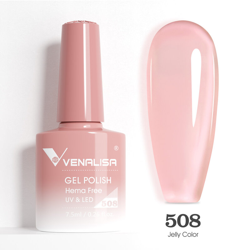 VIP5 Venalisa Nail Gel Polish Jelly Color HEMA FREE Nude Pink Semi Permanent Soak Off UVLED Gel Nail Polish Sparkle Gel vernice