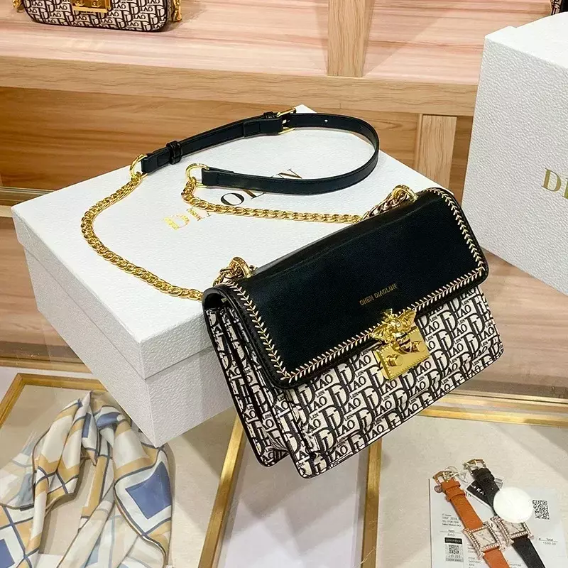 2024 Fashion Panelled Small Square Bags High Quality Embroidery Shoulder Messenger Bags Famous Designer Women Purse And Handbags