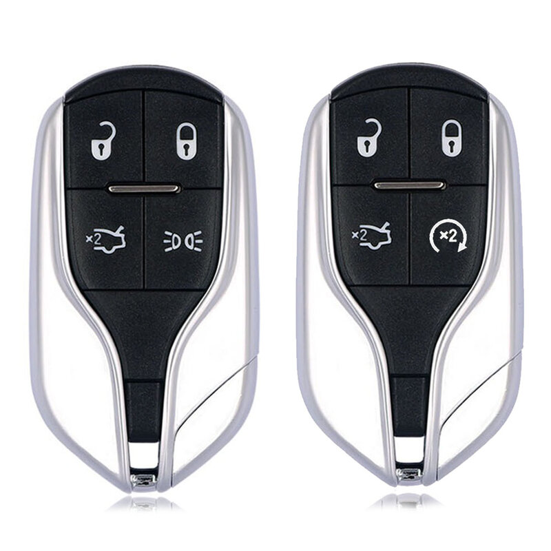 XNRKEY 4 tombol Remote pintar mewah kunci mobil Fob untuk Maserati presiden Ghibli Quattroporte Levant penggantian kunci Case