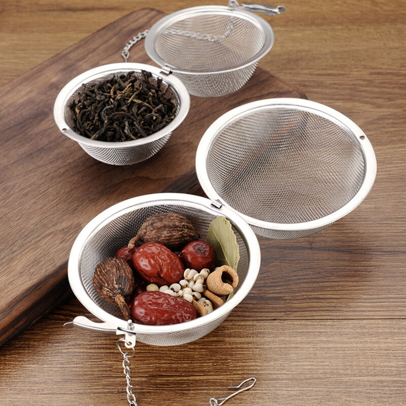 1pcs Stainless Steel Spice Tea Ball Tea Infuser Sphere Locking Strainer Mesh Infuser Tea Filter Strainers Kitchen Tools