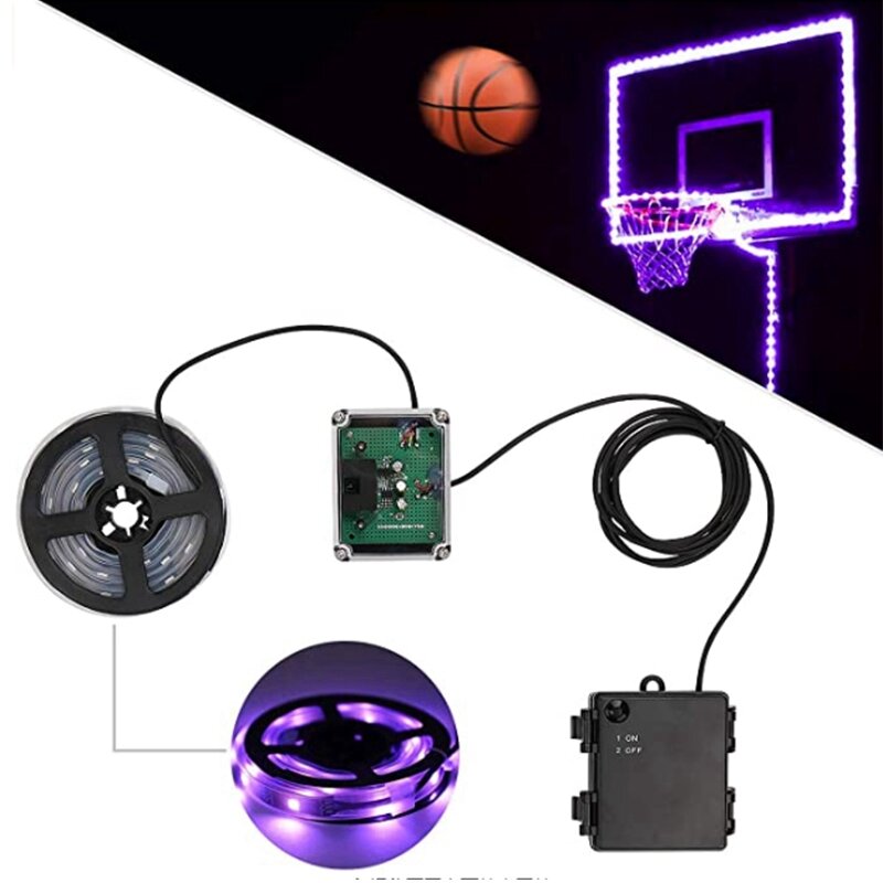 Led Basketball Hoop Lights Playing At Night RGB Led Strip Lamp Basketball Rim Attachment Night Light