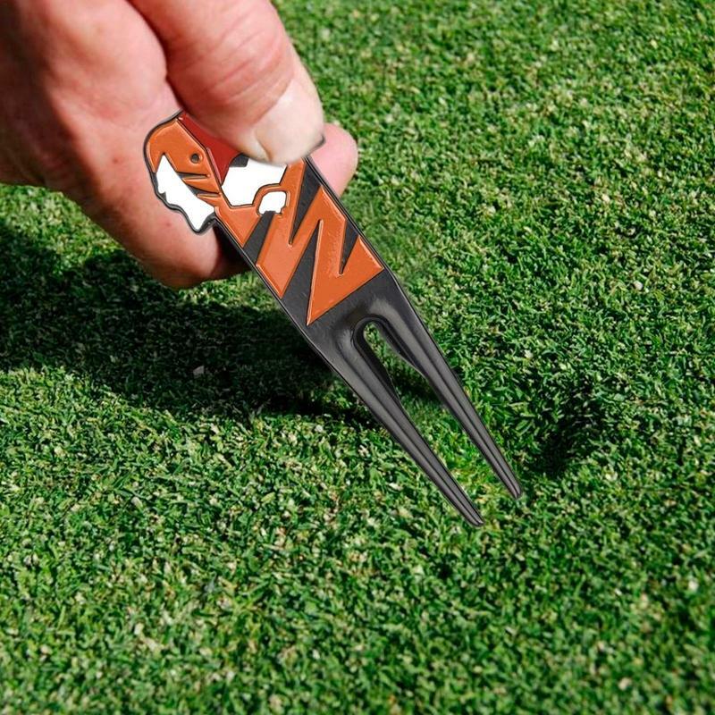 Metal Golf Divot Tool Cartoon Small Tiger Ball Golf Fork Scratch-Resistant Golf Ball Mark Set Creative Golf Green Fork