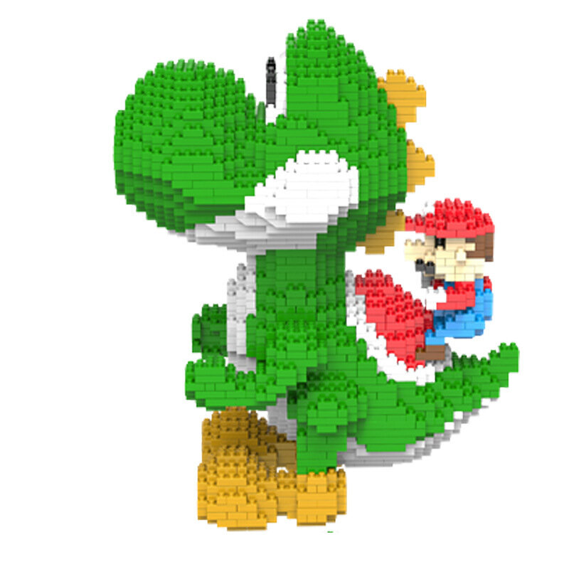 Desenhos animados Super Mario Building Blocks para crianças, Yoshi Brick, figuras do anime, montar brinquedos