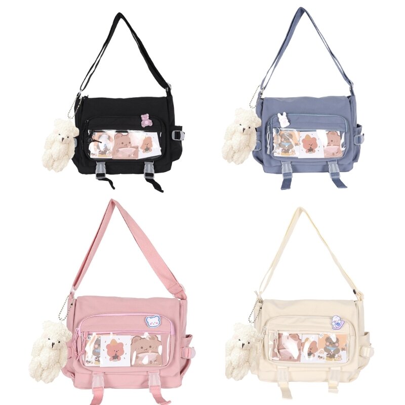 Harajuku Umhängetaschen für Frauen Patchwork Handtaschen Umhängetaschen Shopping Zipper Schule Buch Tasche