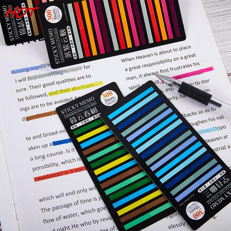 Kawaii 300 Sheets Rainbow Color  Memo Pad Posted It Sticky Notes Paper Sticker Notepad Bookmark School Supplies Stationery